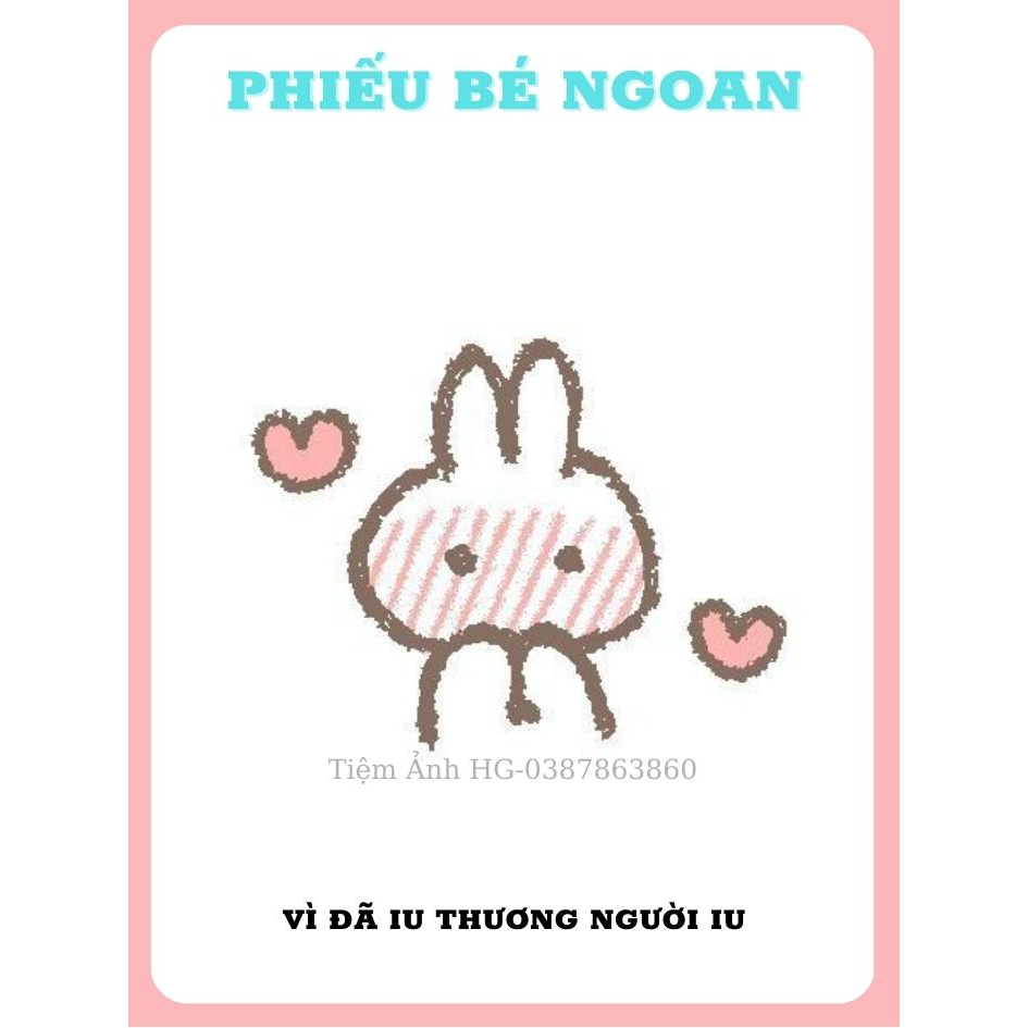 Set 5 Phiếu Bé Ngoan Hình Thỏ Đáng Yêu Tặng Người Yêu