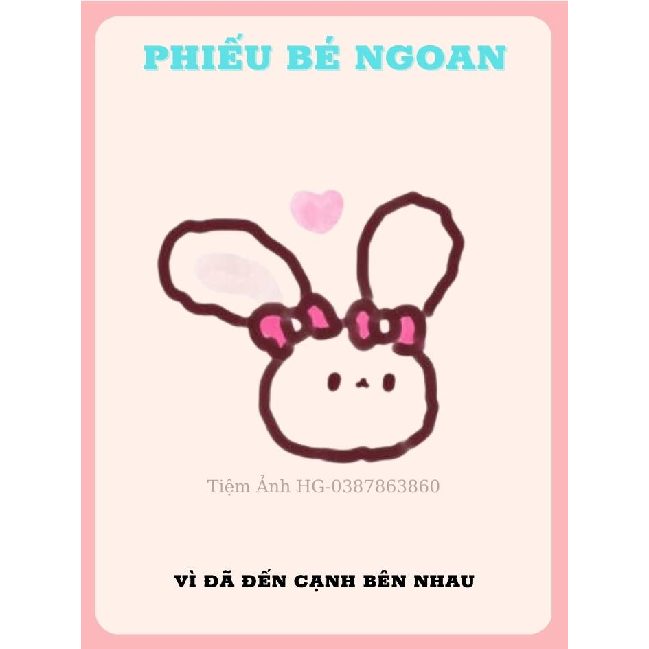 Set 5 Phiếu Bé Ngoan Hình Thỏ Đáng Yêu Tặng Người Yêu