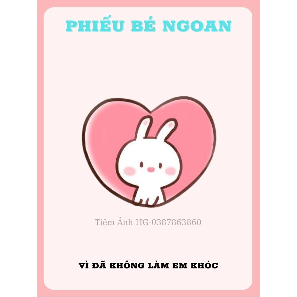 Set 5 Phiếu Bé Ngoan Hình Thỏ Đáng Yêu Tặng Người Yêu
