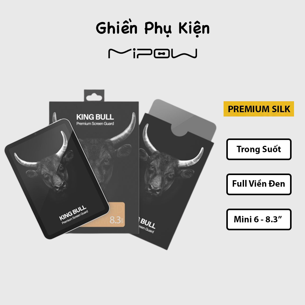 Kính Cường Lực Mipow Kingbull Premium HD 2.7D For iPad Mini 6 - Hàng Chính Hãng