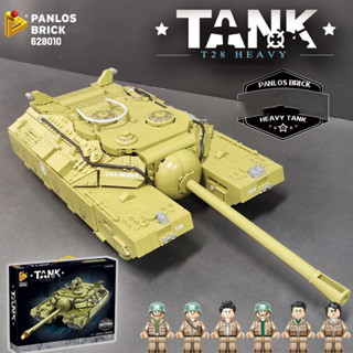 (CÓ SẴN) Lắp ráp mô hình xe tank Panlos 628010 xe tăng hạng nặng của quân đội Mỹ T28