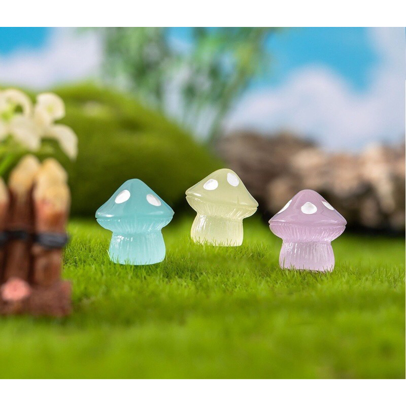 Đồ chơi cho bé nấm dạ quang phát sáng trang trí tiểu cảnh