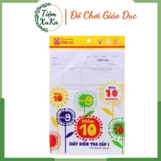 Giấy kiểm tra 4 ô ly Hồng Hà,Giấy kiểm tra kẻ ngang Hồng Hà