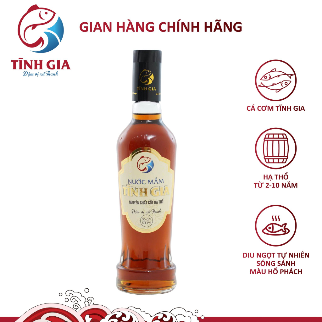 Nước mắm Tĩnh Gia 36 độ 500ml - Hạ thổ 5-7 năm thơm ngon, mặn dịu chuẩn 3:1, ngọt tự nhiên, không bị tanh hôi