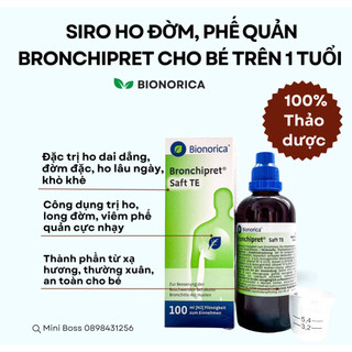 Siro ho Bronchipret Saft TE Bionorica cho bé trên 1 tuổi - 100ML
