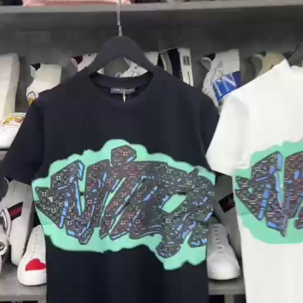 Áo thun LV nam nữ, áo phông in chữ LV cao cấp cotton 2 chiều co dãn thấm hút mồ hôi