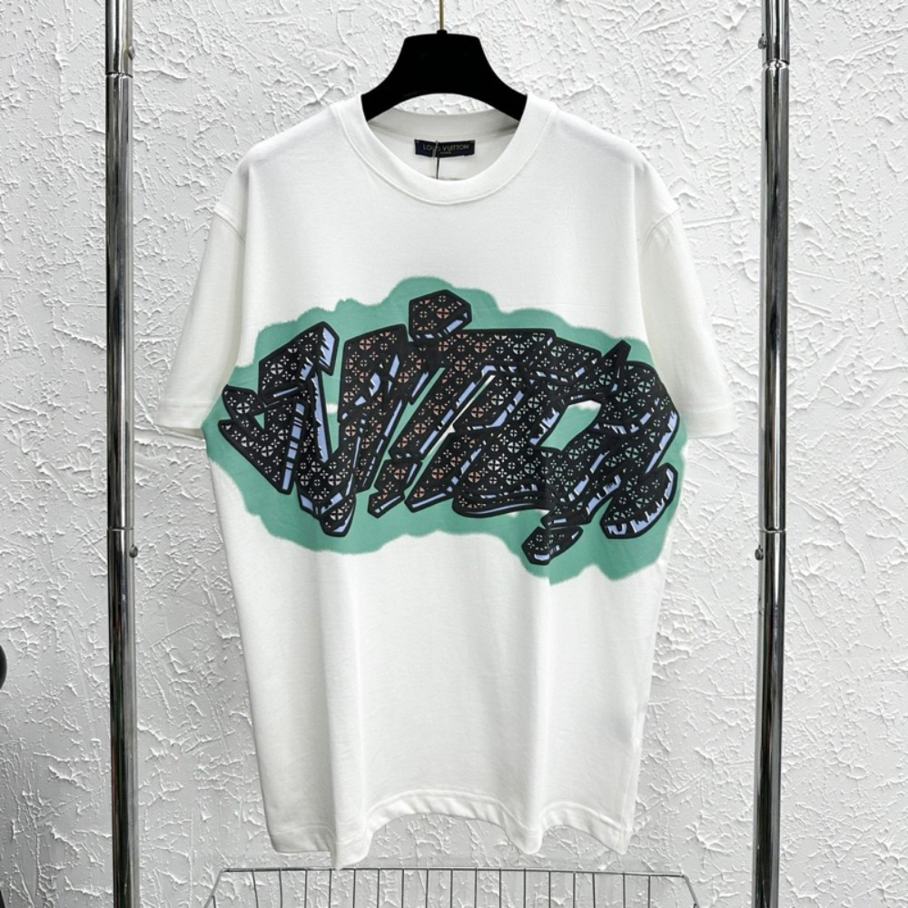 Áo thun LV nam nữ, áo phông in chữ LV cao cấp cotton 2 chiều co dãn thấm hút mồ hôi