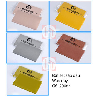 Đất sét điêu khắc dạng cứng (đất sét sáp dầu / wax clay) cục 200gr