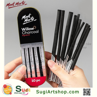 Tên sản phẩm : bộ chì than mont marte 10 cây - 10pcs/set willow charcoal metal box mpn0043
