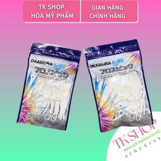 Okamura - Tăm chỉ kẽ răng 90P cao cấp Nhật bản gói 90 cây ( hoặc 50 cây)
