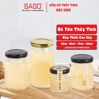 Hũ Thủy Tinh Đựng Yến Nắp Thiết