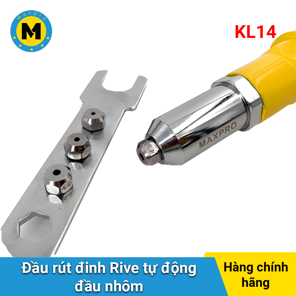 Đầu Rút Rive Tự Động - Đầu Nhôm MAXPRO | Đầu Rút Đinh Tán, Đinh Rive Gắn Máy Khoan Tay - Thân Nhôm - TD06S