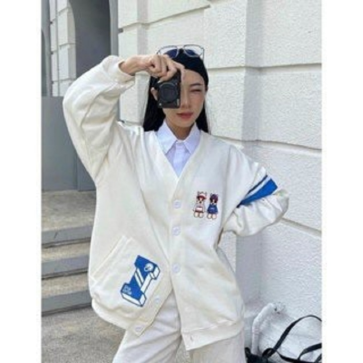 Áo Khoác Cardigan Unisex Phối Màu In Chữ I, Nam Nữ Cặp Đôi Couple - FREESHIP ĐẸP - Áo Bomber Nỉ Len Thu Đông