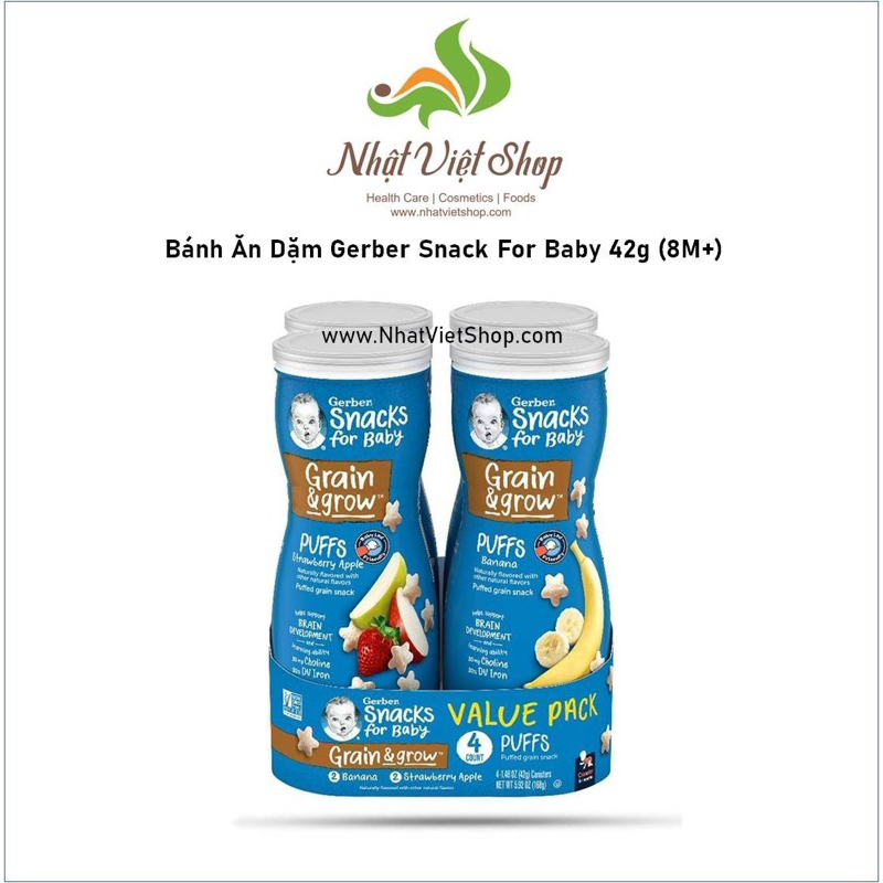Bánh Ăn Dặm Gerber Snack For Baby 42g (8M+) - EXP: T2/2024