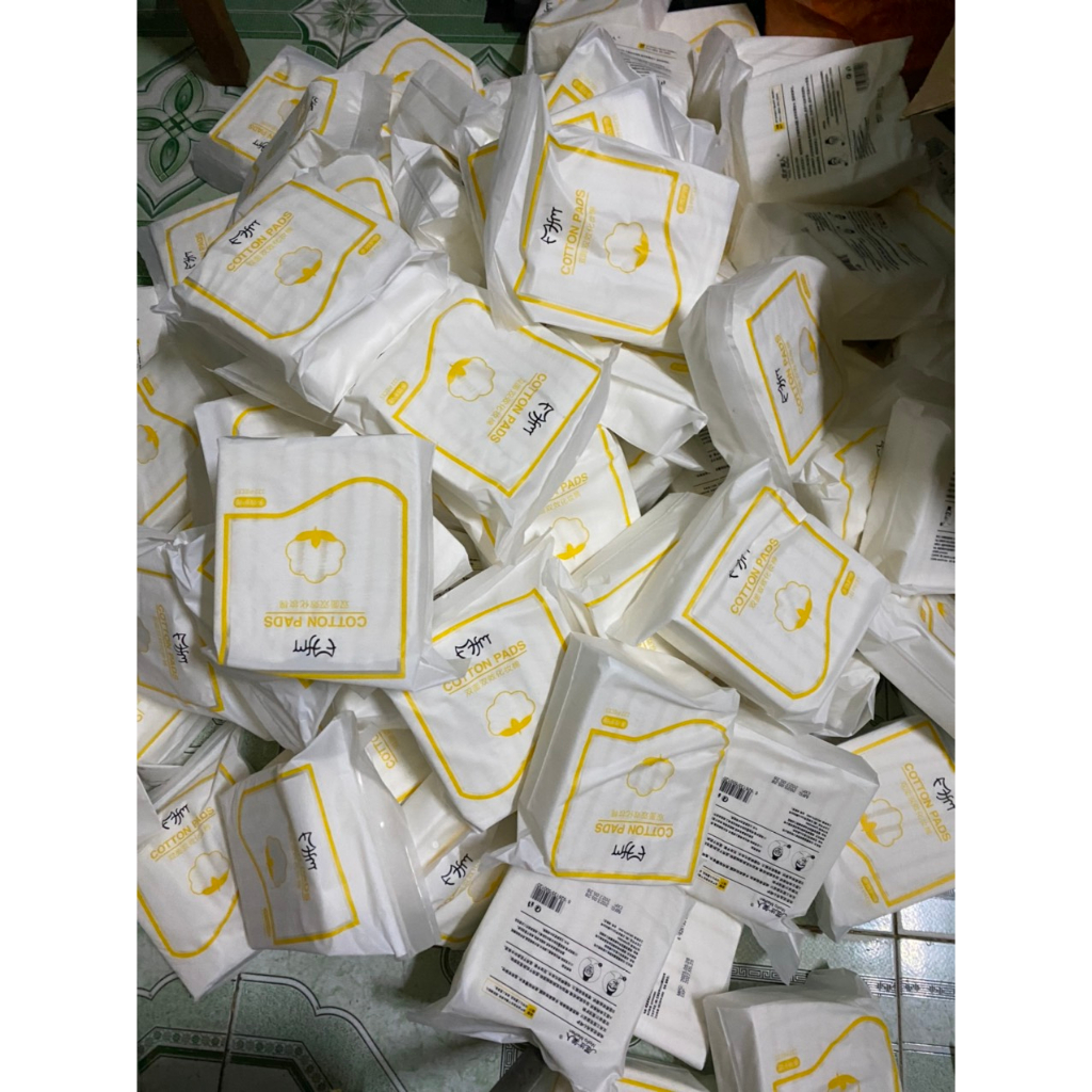 Bông tẩy trang 222 miếng cotton pad mèo vàng