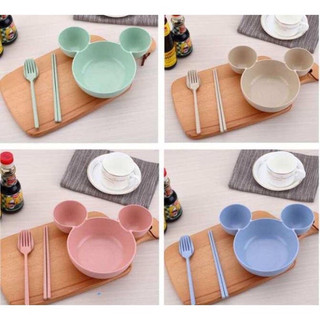 Bát ăn dặm lúa mạch hình chuột mickey cho bé