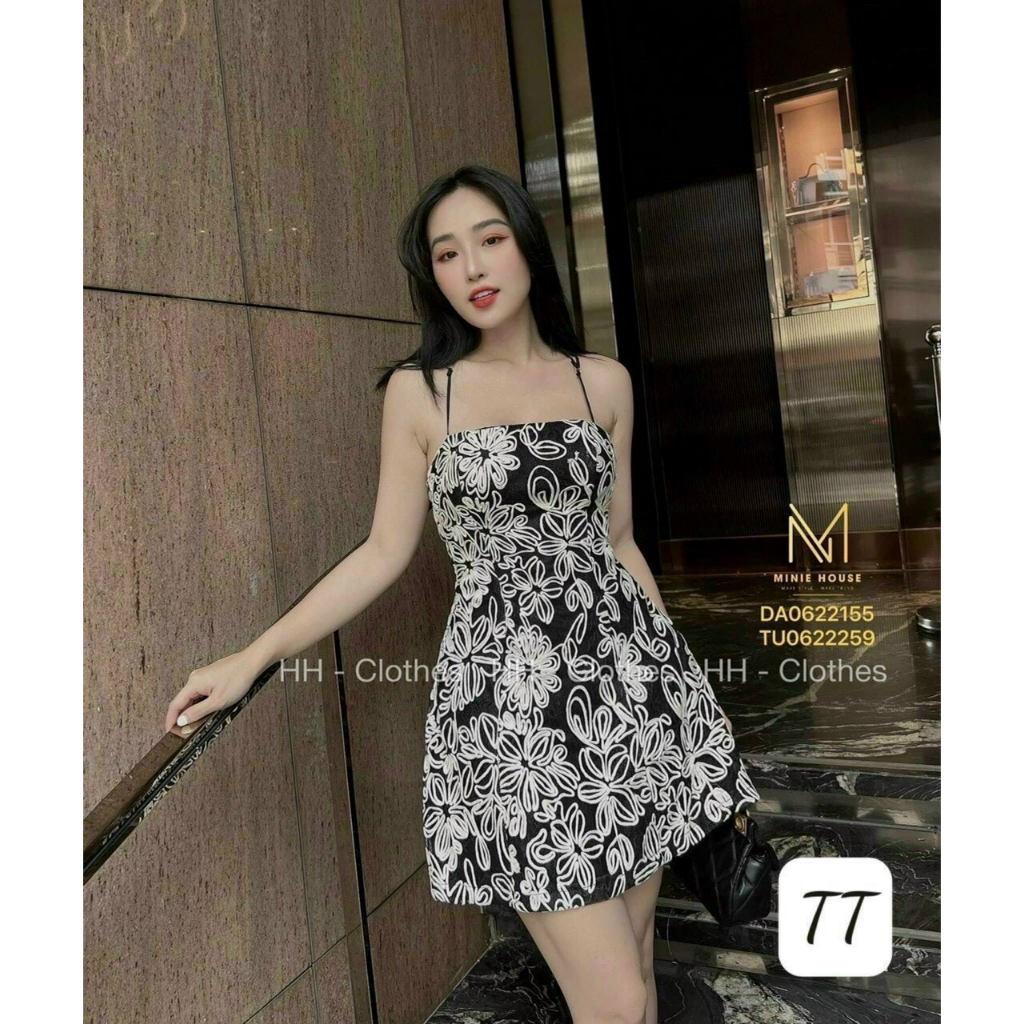 Váy 2 dây nữ dáng ngắn váy ren hoa nổi đan dây lưng phong cách trẻ trung cá tính sexy quyến rũ thiết kế mới 2023