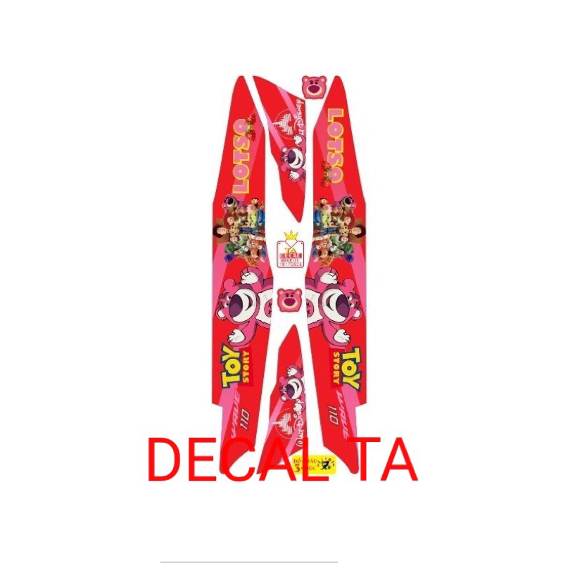 Tem xe WAVE 110 mẫu GẤU DÂU mới trm chống phai màu