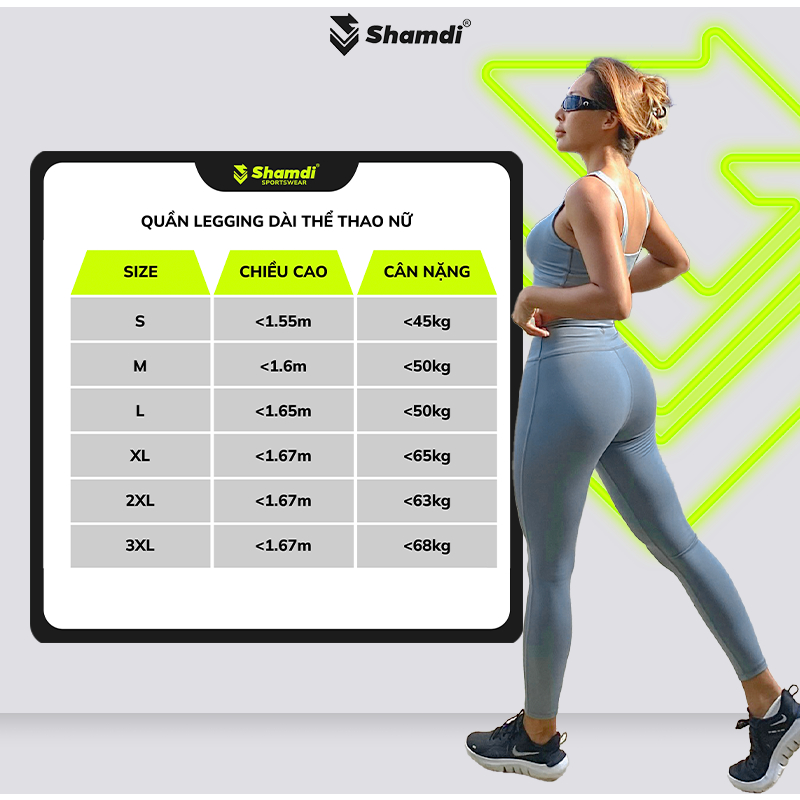 Quần Legging Dài Nữ SHAMDI Soft Cạp Cao, Siêu Co Giãn, Tôn Dáng, Chuyên Dùng Tập Gym, Yoga, Các Thể Thao - SD1157