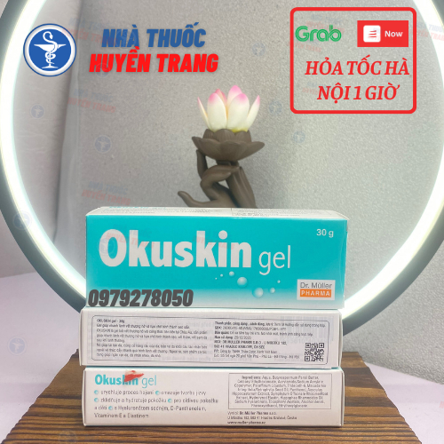 Gel bôi vết thương hở OKUSKIN tuýp 30g giúp ngăn ngừa sẹo, rạn da, vết thương sau phẫu thuật
