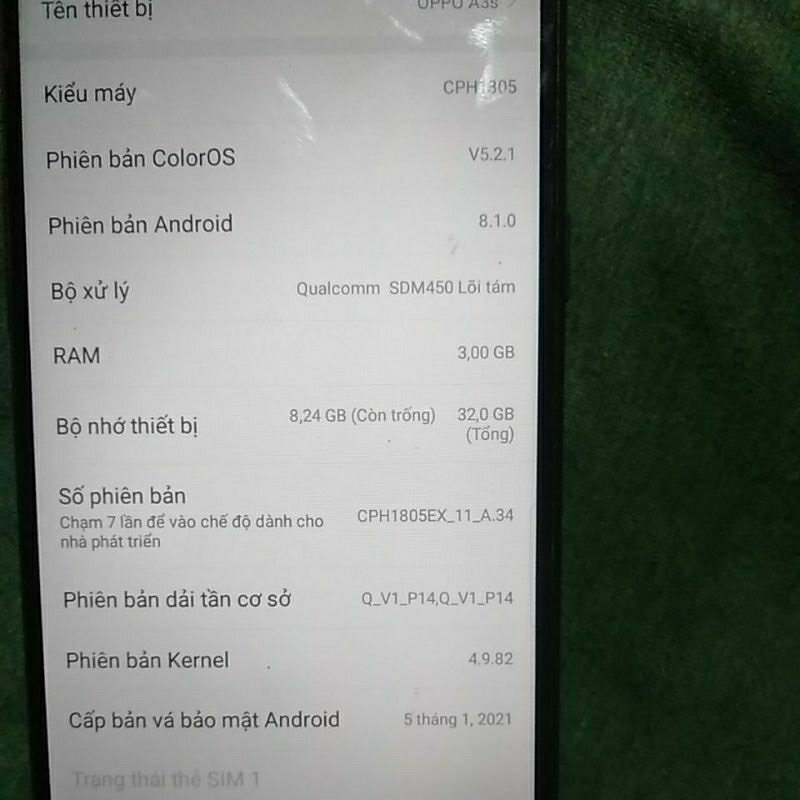 dien thoai a3s ram3 rom32G