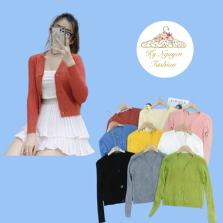 Áo khoác len nữ khoác mỏng tay dài