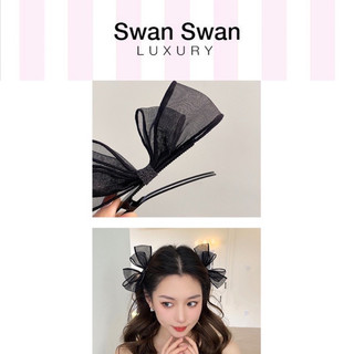 1 kẹp tóc nơ đen sành điệu rose black pink