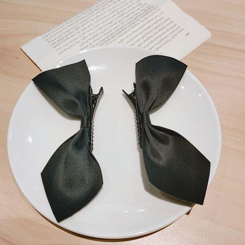 1 Kẹp Tóc Nơ Đen Sành Điệu Rose Black Pink