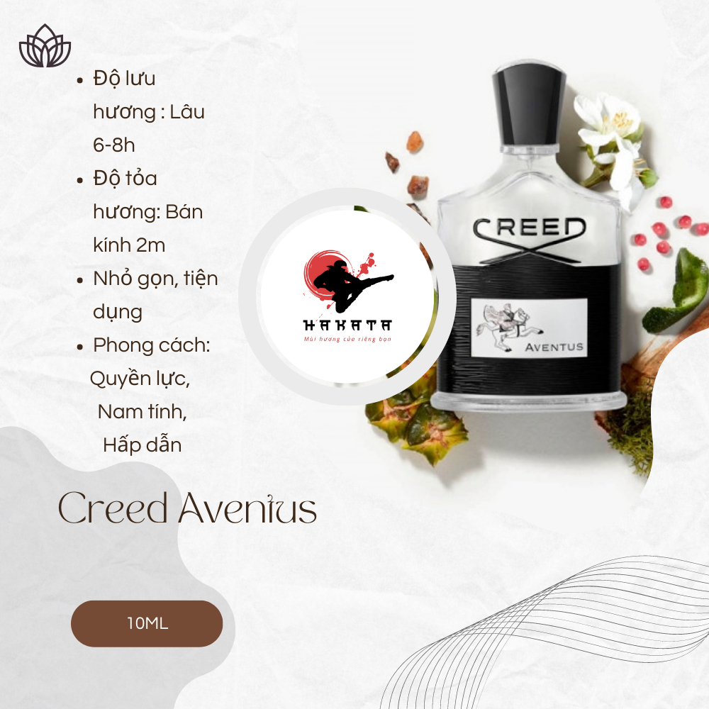 Nước hoa nam Creed Aventus chiết 10ml lịch lãm đàn ông, sang trọng- Hakata Official