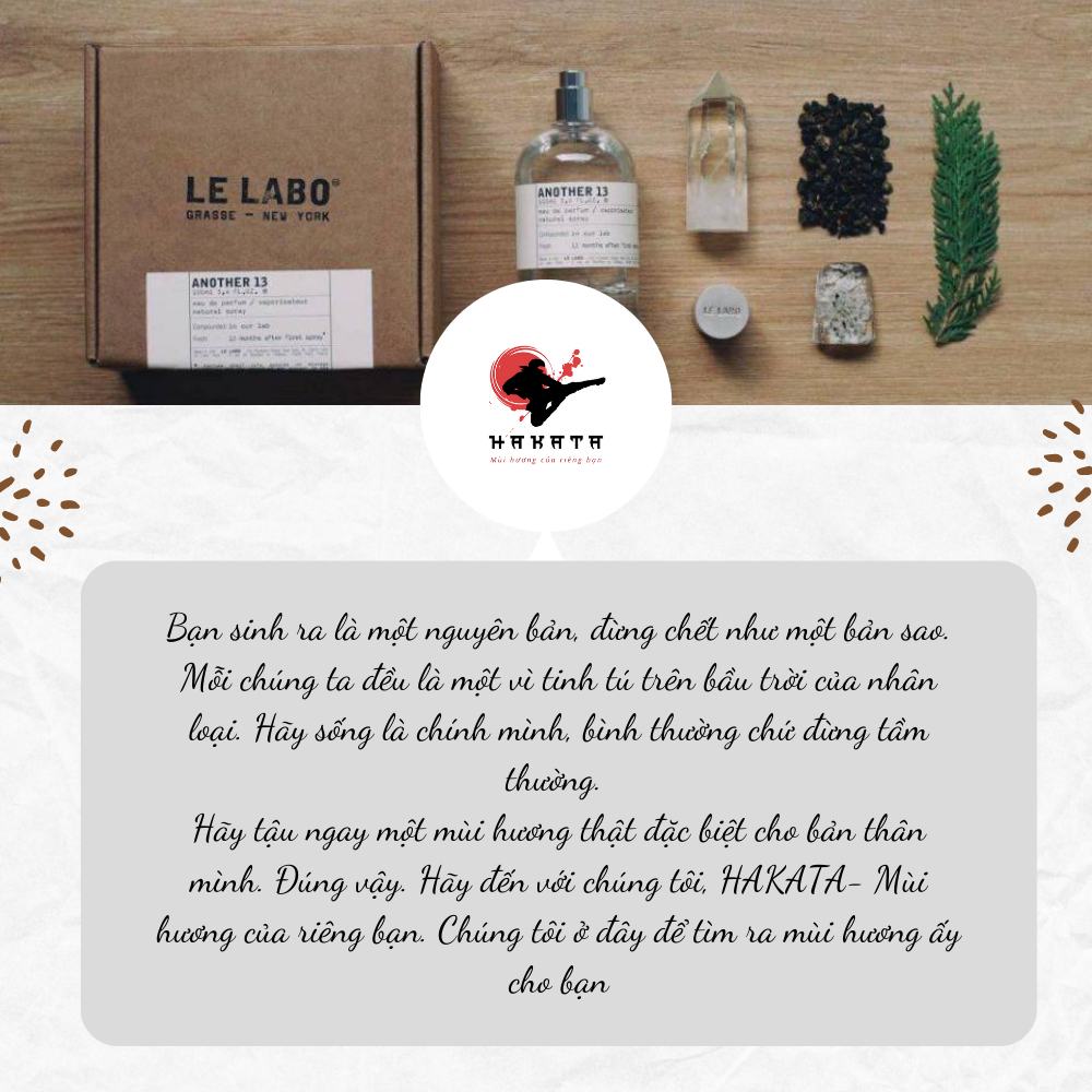 Nước hoa nam nữ Le.labo.another.13 chiết 10ml cuốn hút cho tín đồ sành nước hoa- Hakata Official