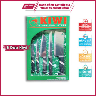 Dao Kiwi cán nhựa/dao đầu bếp/chặt thịt/dao gọt trái cây/rau độ dày 1-2mm Thái Lan set 5 món 2T House Shop Hàng Thái Lan