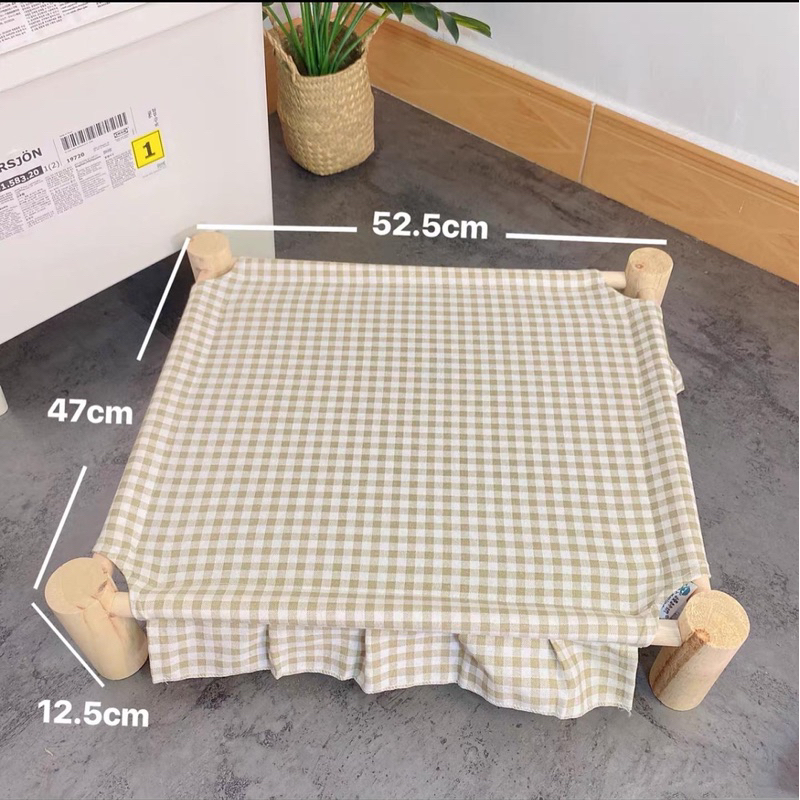 Giường gỗ cho chó mèo ✨, giường ngủ cho chó mèo