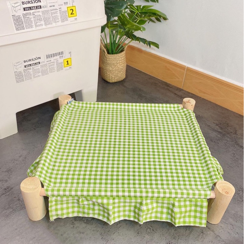 Giường gỗ cho chó mèo ✨, giường ngủ cho chó mèo