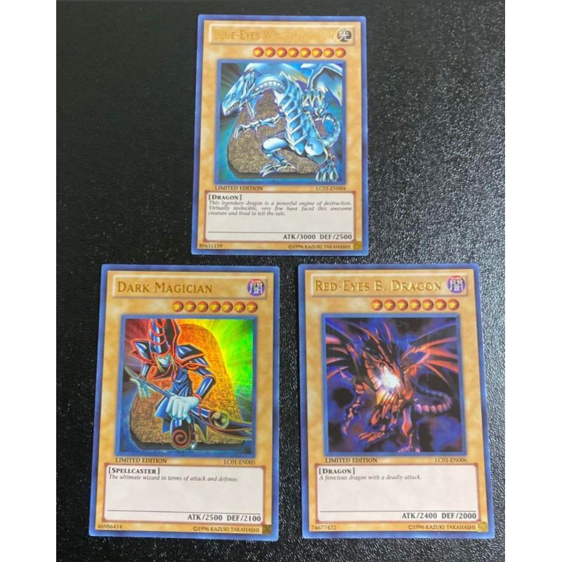 Thẻ Bài Yugioh Combo Blue Eyes White Dragon,Dark Magician, Red Eyes Black Dragon LC01 Ultra