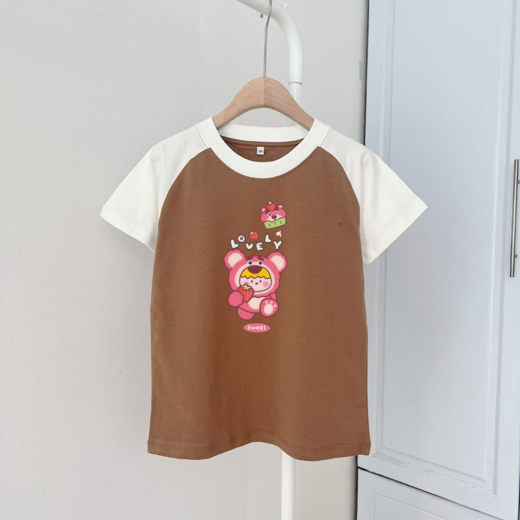PHỐI 2 MÀU/ HÌNH GẤU DÂU SO CUTE