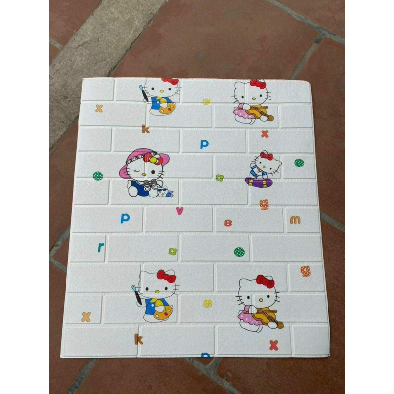 Xốp dán tường giấy dán tường hoạt hình hello kitty cho bé