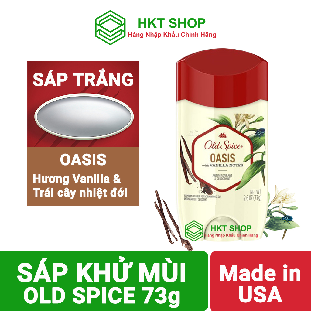 Lăn Khử Mùi Old Spice Oasis 73G (Sáp Trắng) - HKT Shop