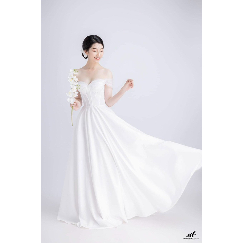 Đầm maxi mặc cưới TRIPBLE T DRESS cho dâu xinh đi bàn nhẹ nhàng sang trọng - MS417V - Size S/M/L