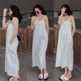(Bản ngắn - dài) Đầm suông linen 2s có túi tke by caremcarem