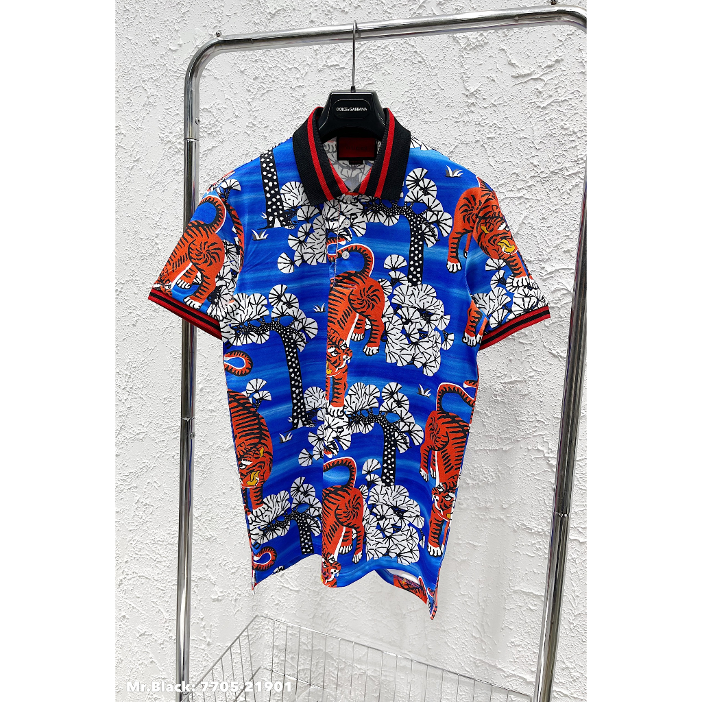 Áo polo In họa tiết hổ cực nét - 100% cotton,siêu cấp