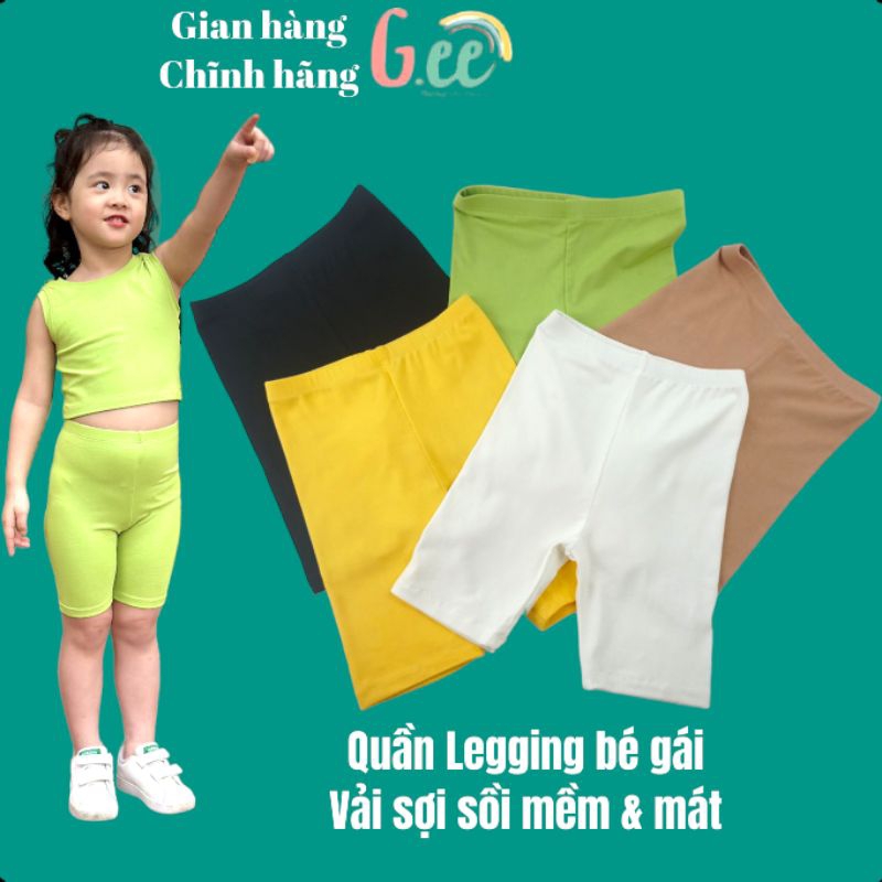 Quần legging ngắn đùi bé gái mùa hè Gee dễ thương, vải sợi sồi mềm mịn, co giãn, thấm hút thoải mái