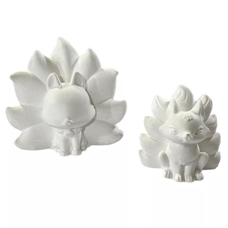 Tượng tô màu hot trend hô ly chín đuôi mini size 6cm-9cm