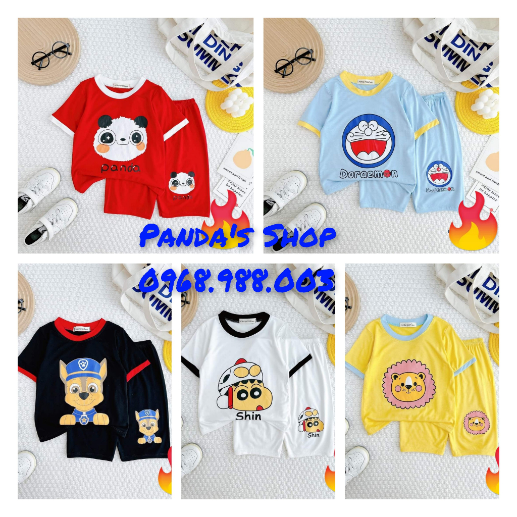 Bộ lửng ngố tay ngắn thun lạnh cho bé size 8-28kg