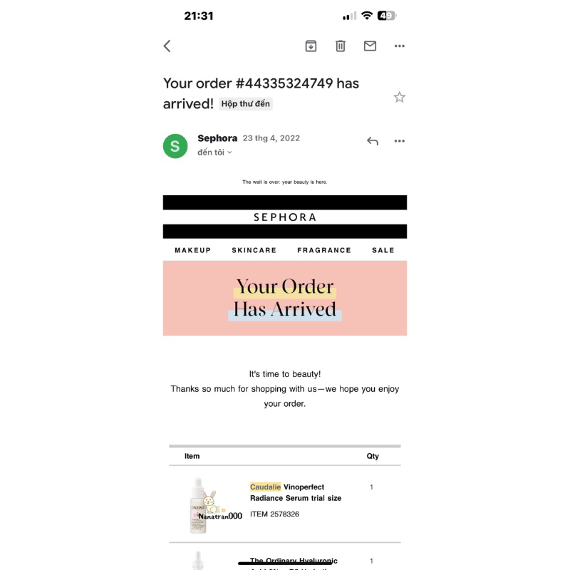 Serum dưỡng trắng Caudalie 10ml