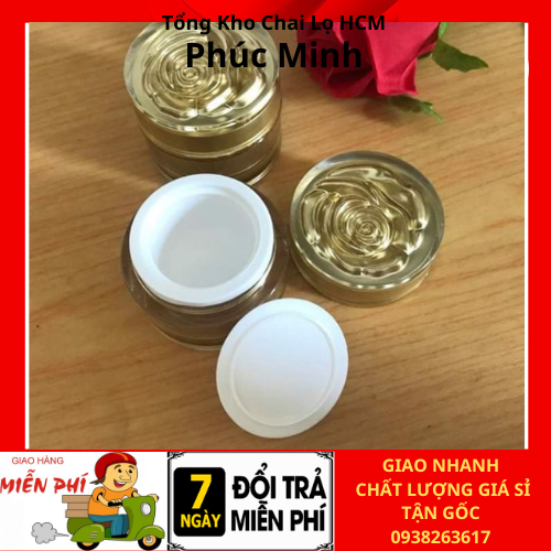 Hũ Chiết Mỹ Phẩm ❤ Hủ Đựng Kem Face 5g,5g Hoa Hồng Vàng , phụ kiện du lịch