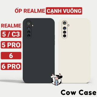 Ốp lưng Realme 5i, 5 Pro, 6 Pro, 6i cạnh vuông Cowcase | Vỏ điện thoại Realme bảo vệ camera toàn diện TRON