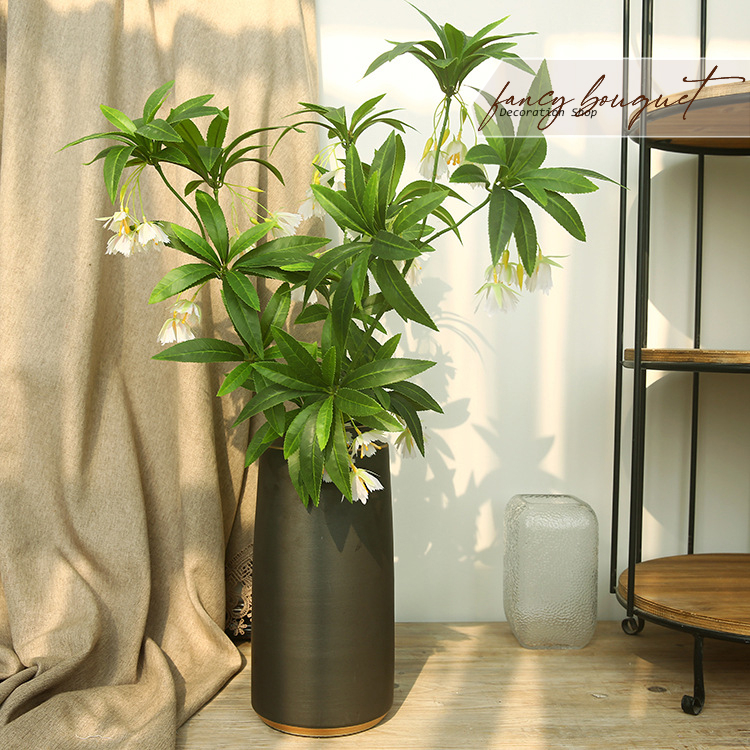 Cành ficus mô phỏng cây xanh phòng khách trong nhà hoa giả nghệ thuật trang trí phòng khách cao cấp hoa khô trang trí