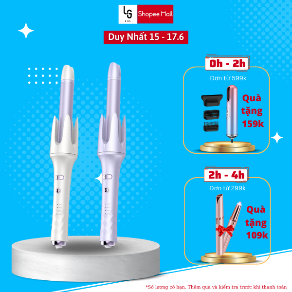Máy uốn tóc tự động 2023 LIG phủ gốm thực vật không gây hư tổn tóc, chip cảm biến chống rối giật tóc, lỗi 1 đổi 1.