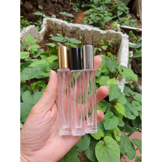 Chai lọ chiết nước hoa 10ml VUÔNG rỗng nắp vàng, nắp bạc nắp đen