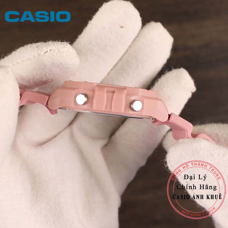 Đồng hồ điện tử nữ Casio W-218HC-4AVDF dây nhựa màu hồng
